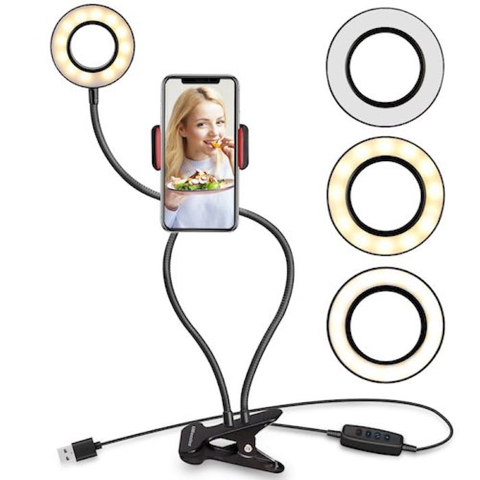 UBeesize Selfie Ring Light With Cell Phone Holder Stand