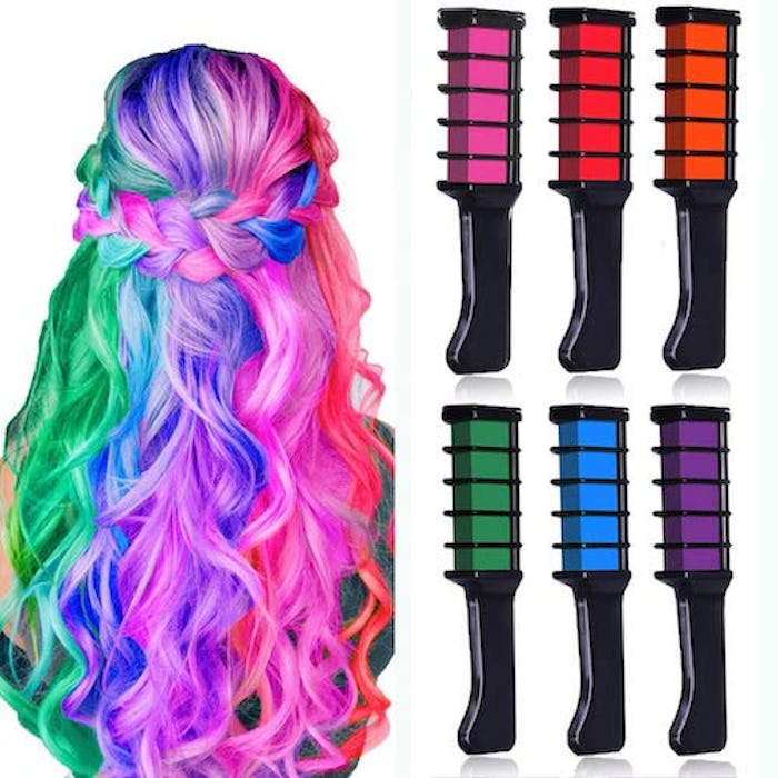 New Hair Chalk Comb Temporary Bright Hair Color Dye (6-Pack)