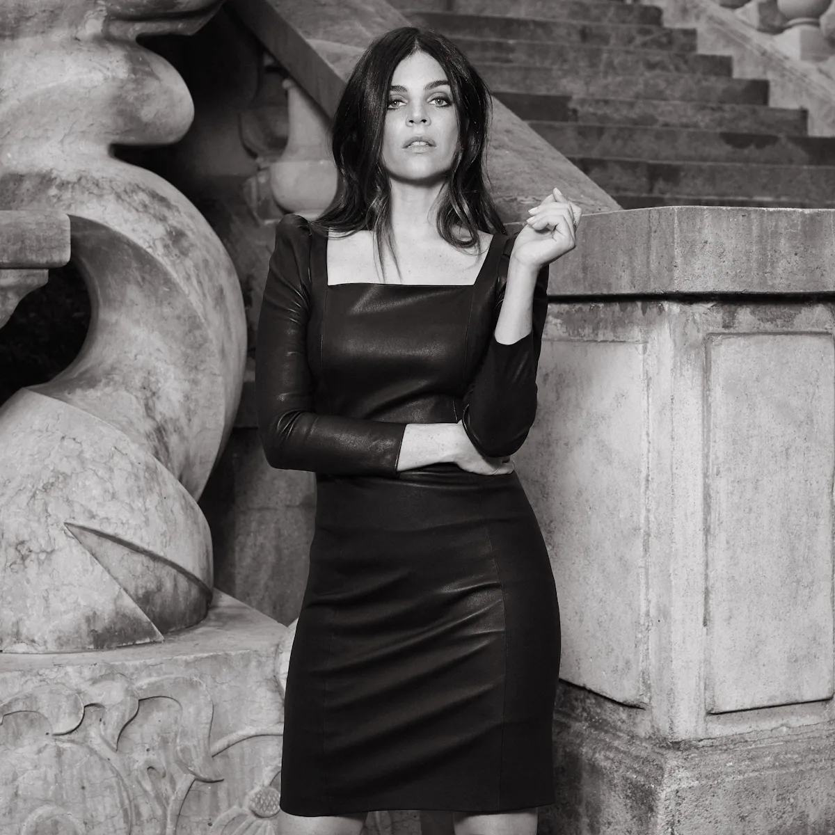 iris & ink leather dress Iris & Ink