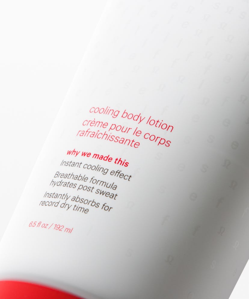 Detail of lululemon's New Speed Up Cool Down Body Lotion