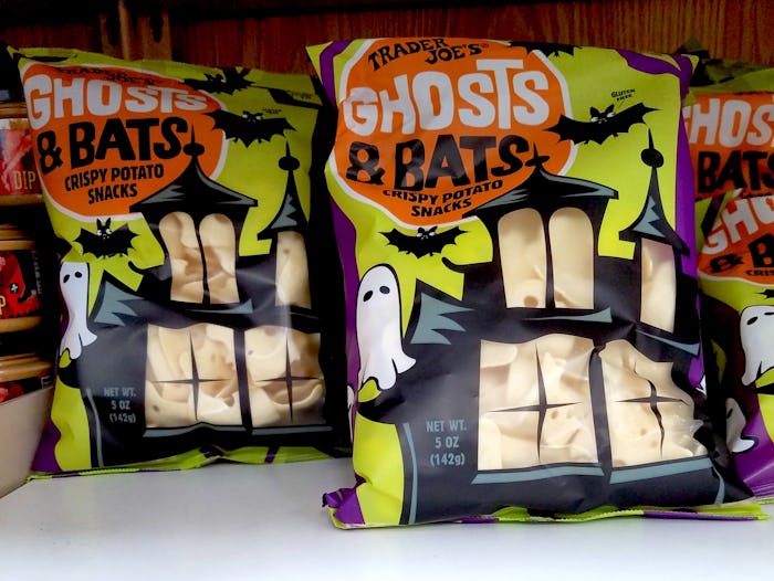 Trader Joe's Halloween ghost and bat-shaped potato snacks are crunchy and gluten-free.