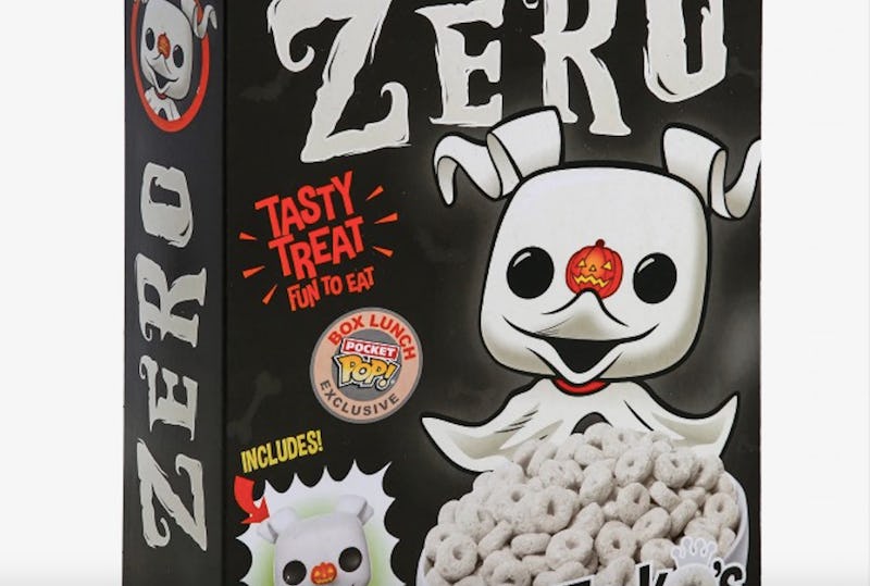 A box of 'Nightmare Before Christmas' Zero FunkO's cereal.