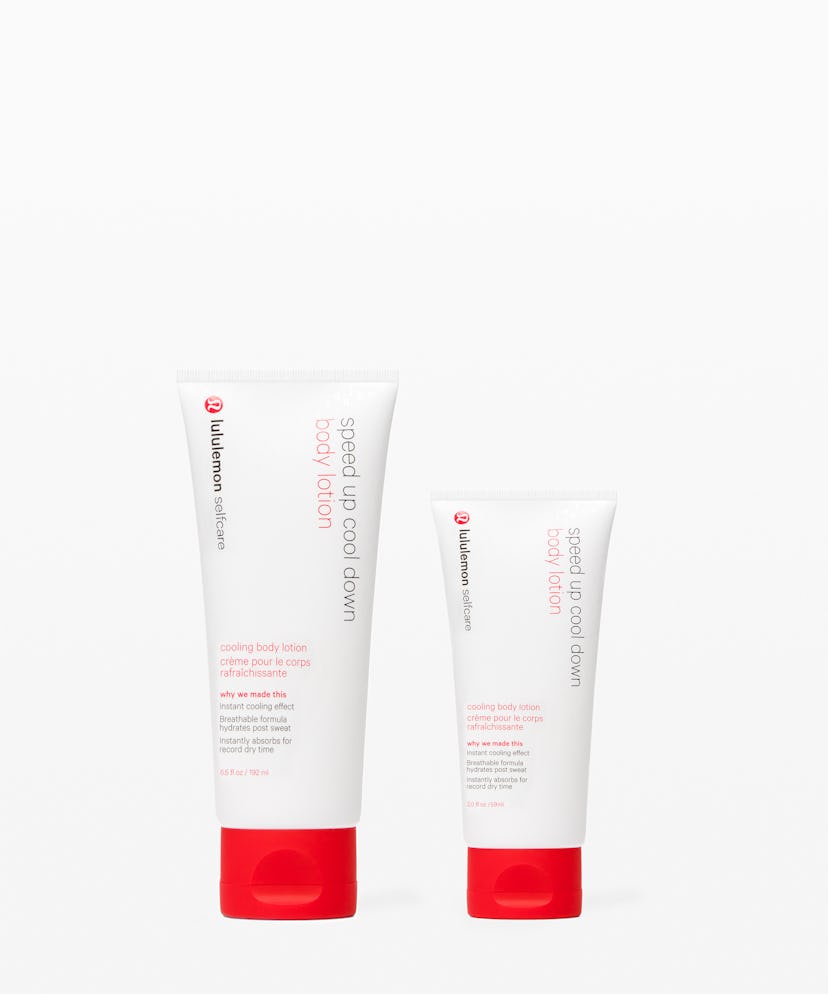 Two sizes of lululemon's new Speed Up Cool Down Body Lotion