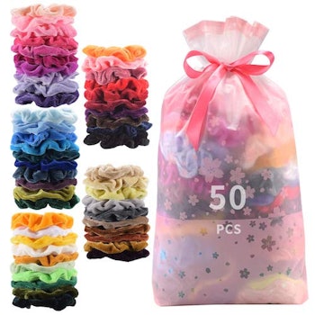 Premium Velvet Hair Scrunchies (50-Pack)