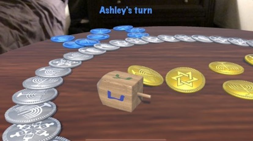 Go ahead and spin the dreidel with the Dreidel ARena app.
