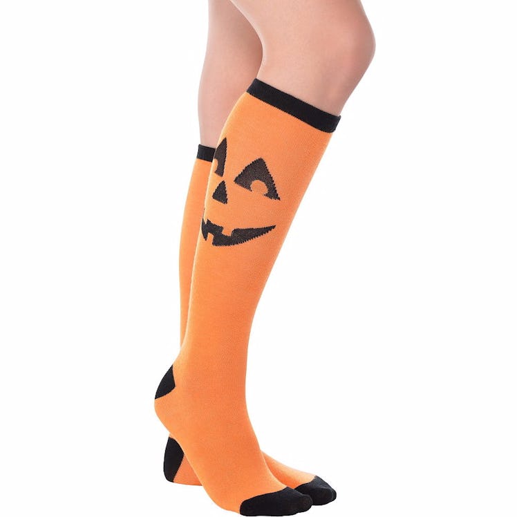 Jack-o'-Lantern Knee-High Socks