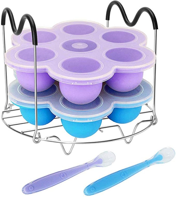 Sugaroom Pressure Cooker Accessories with Silicone Egg Bites Molds and Steamer Rack Trivet