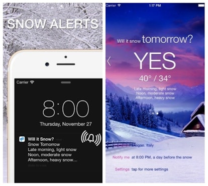 The "Will It Snow?" app tells you when it's going to snow, so know whether to plan for a white Chris...