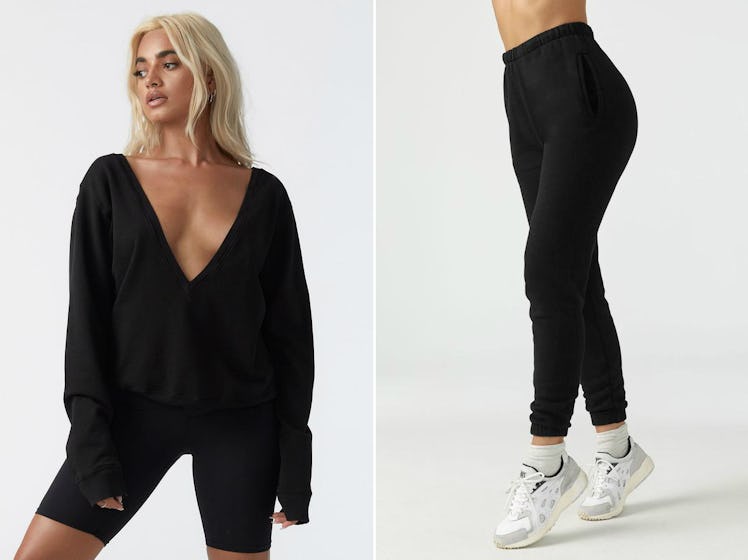 These black sweatsuit pieces make a great comfy plane outfit for fall. 