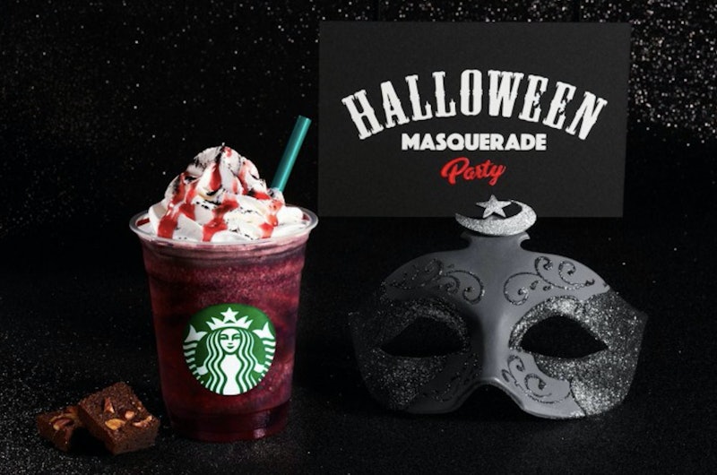 The Halloween Dark Night Frappuccino is part of a trio of Halloween drinks from Starbucks Japan. 