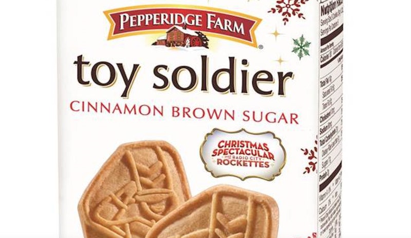 The new Toy Solider cookie from Pepperidge Farm has a Cinnamon Brown Sugar flavor. 