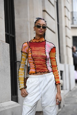 turtleneck street style at Paris Fashion Week