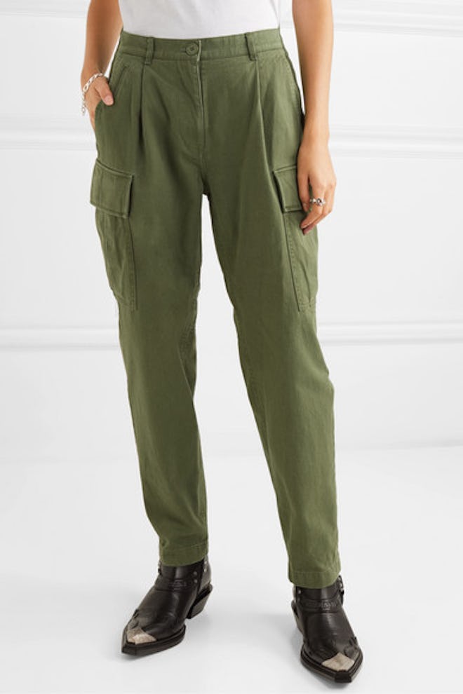 Cotton-Canvas Tapered Cargo Pants