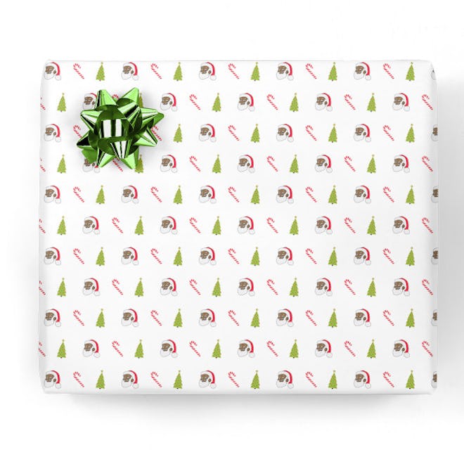 Clarence Claus Candy Canes & Trees Gift Wrap