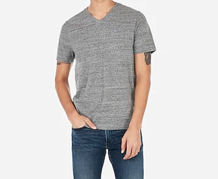 Short Sleeve Heathered V-Neck T-Shirt