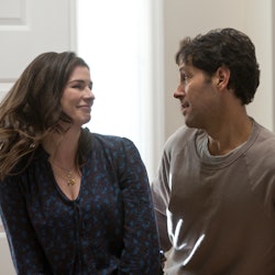 Aisling Bea and Paul Rudd's characters have a special dance in Living With Yourself