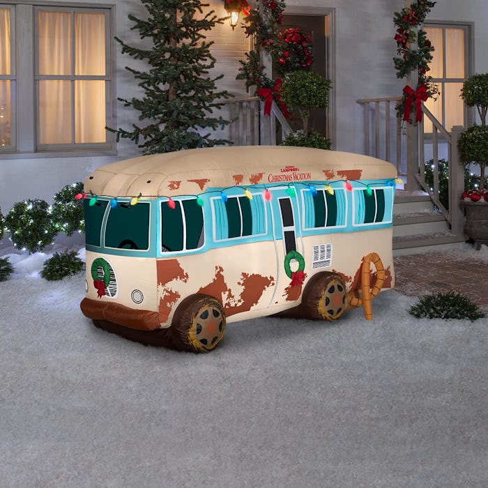 A 'National Lampoon's Christmas Vacation' RV inflatable is perfect yard decor for Christmas.