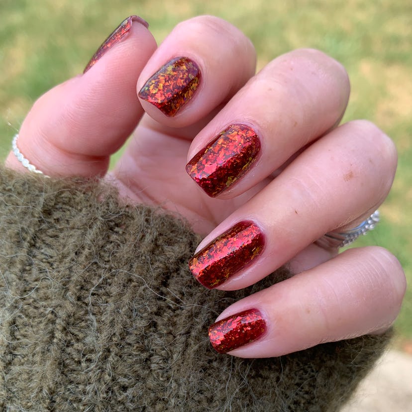 New nail launches include this flaky glitter jelly shade from KBShimmer