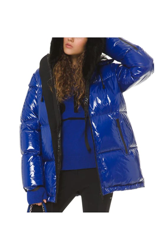 Hooded & Quilted Ciré Down Jacket