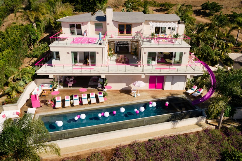Exterior shot of Barbie Malibu Dreamhouse during the day 