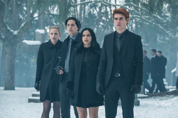 Betty, Archie, Veronica, and Jughead in Riverdale.