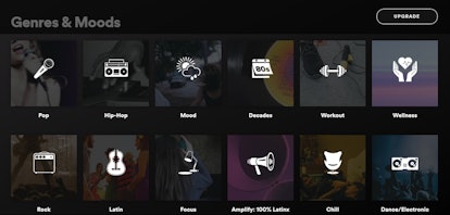 Genres and Moods playlists on Spotify are a good way to find new music