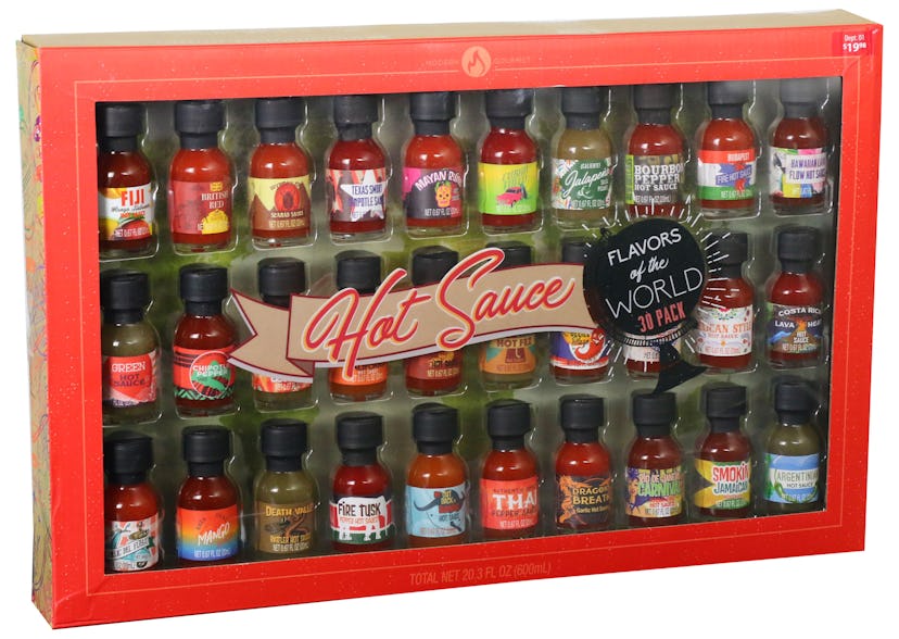 Walmart's gift set of hot sauces includes bottles from all around the world.