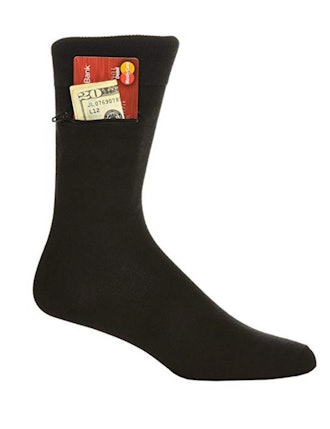 Pocket Socks by Zip It Gear Dress Socks (3 Pairs)