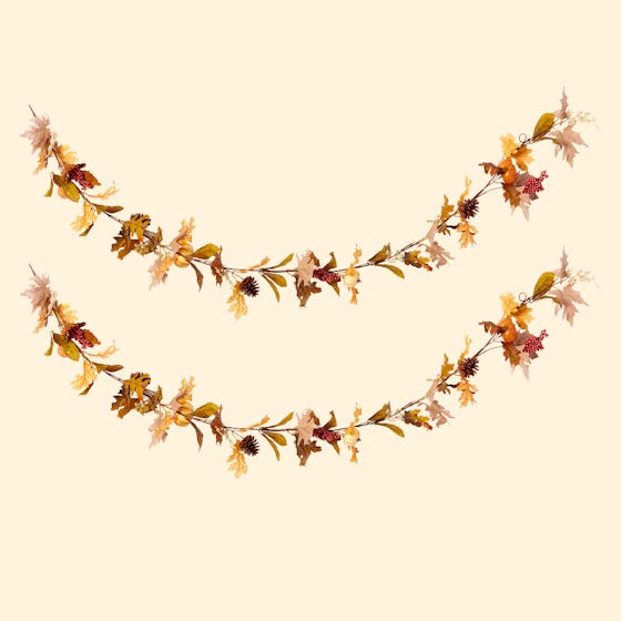 Way to Celebrate Fall Decorative Garland, Cream Pumpkin, Set of 2