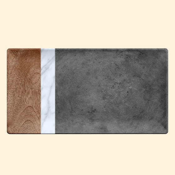 Life Happens Melamine Faux Mixed Material Marin, Carrara & Stone Plank Platter