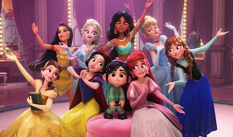 The Disney princesses would make a great Disney group costume for Halloween.