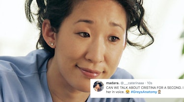 Cristina Yang Grey's Anatomy with tweet