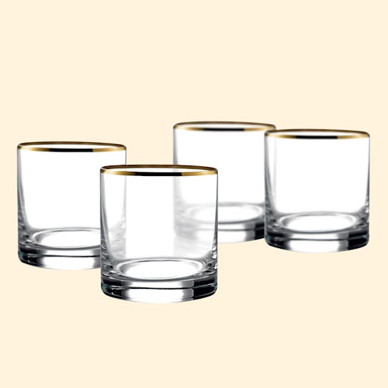 Better Homes & Gardens Metallic Rim DOF Glasses Set of 4