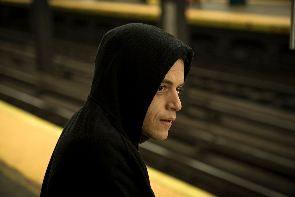 Rami Malek as Elliot Alderson in Mr. Robot