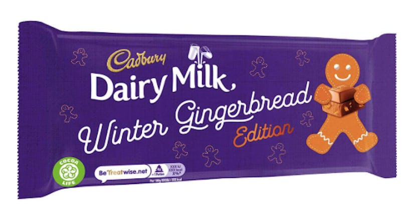 Cadbury Dairy Milk Winter Gingerbread Edition. 