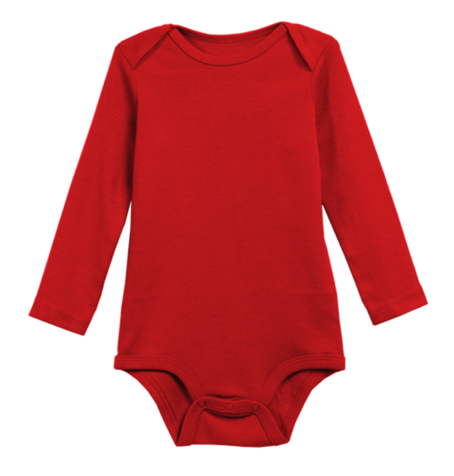 The Long Sleeve Babysuit in Cherry