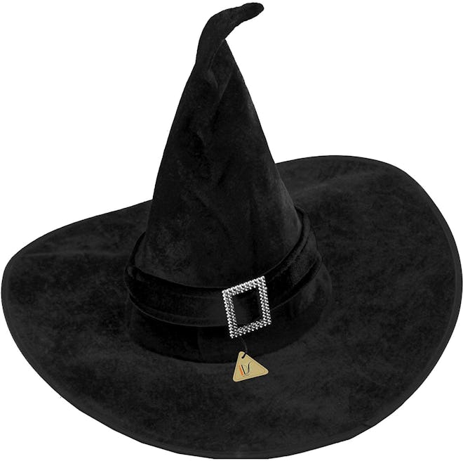  IDS Home Black Velour Witch Hat Halloween Fancy Dress Costumes