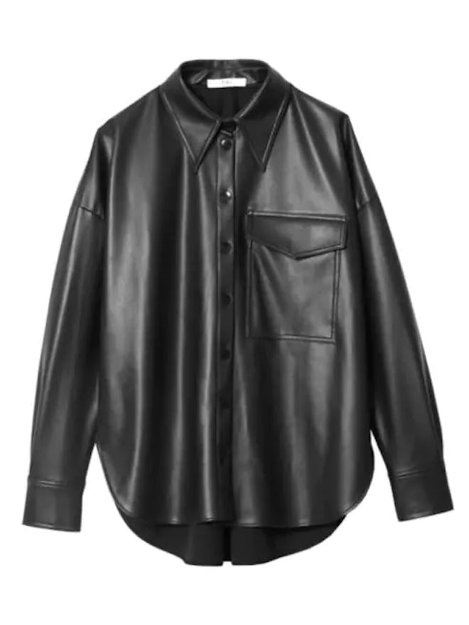 Faux Leather Utility Shirt