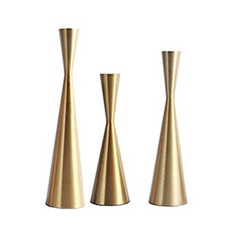 Minimalist Brass Candlesticks (Set of 3)