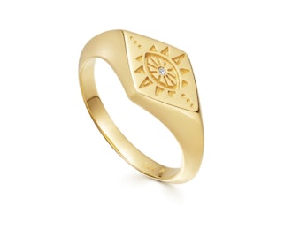 Gold Evil Eye Signet Ring