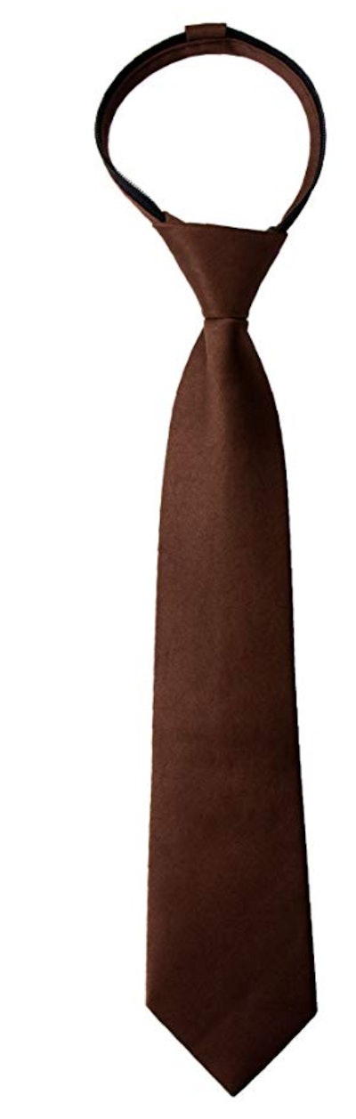 Boys Satin Zipper Necktie