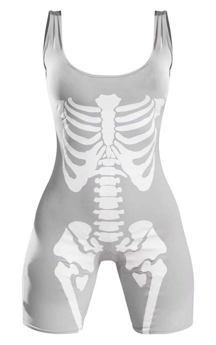 Ice Grey Skeleton Unitard