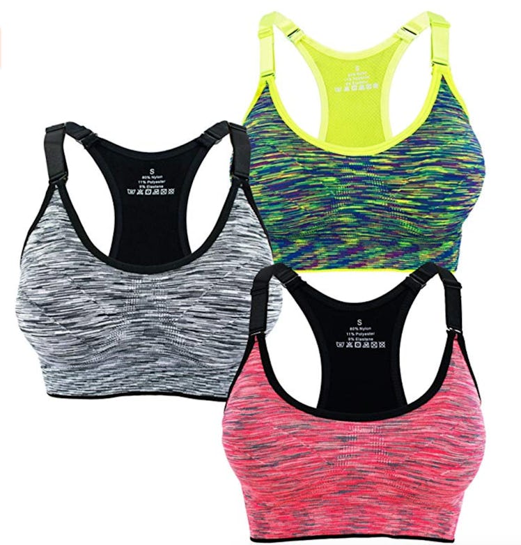 Capricia O'dare Women's Seamless Racerback Sports Bra (3-pack)