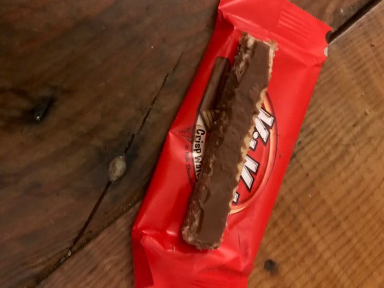 Kit-Kat candy bar with bites out of it