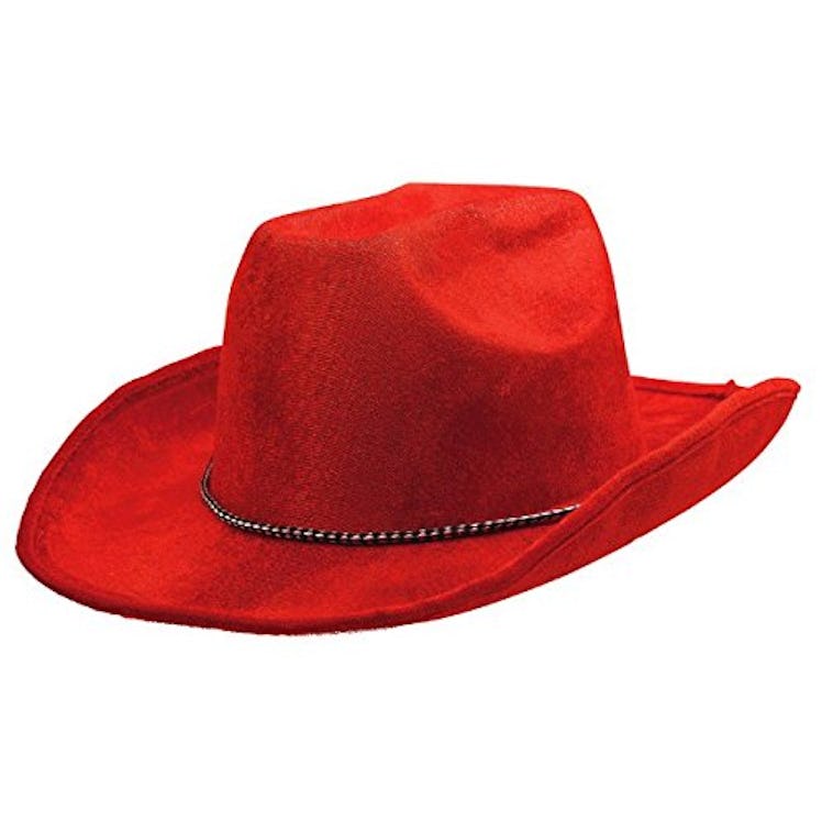 Amscan Velour Cowboy Hat, Party Accessory, Red