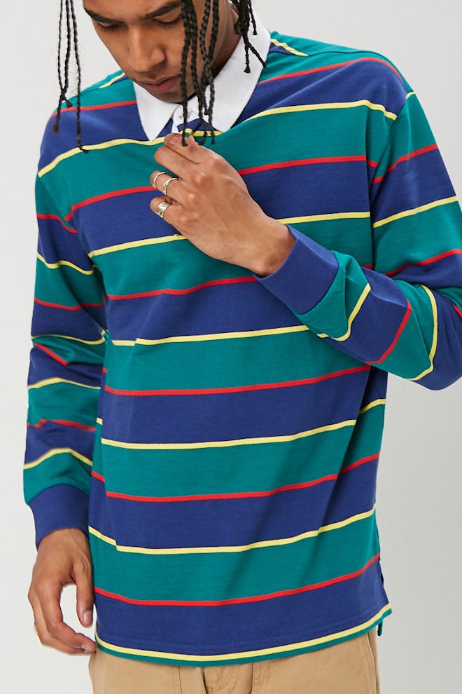 Striped Print Polo Shirt