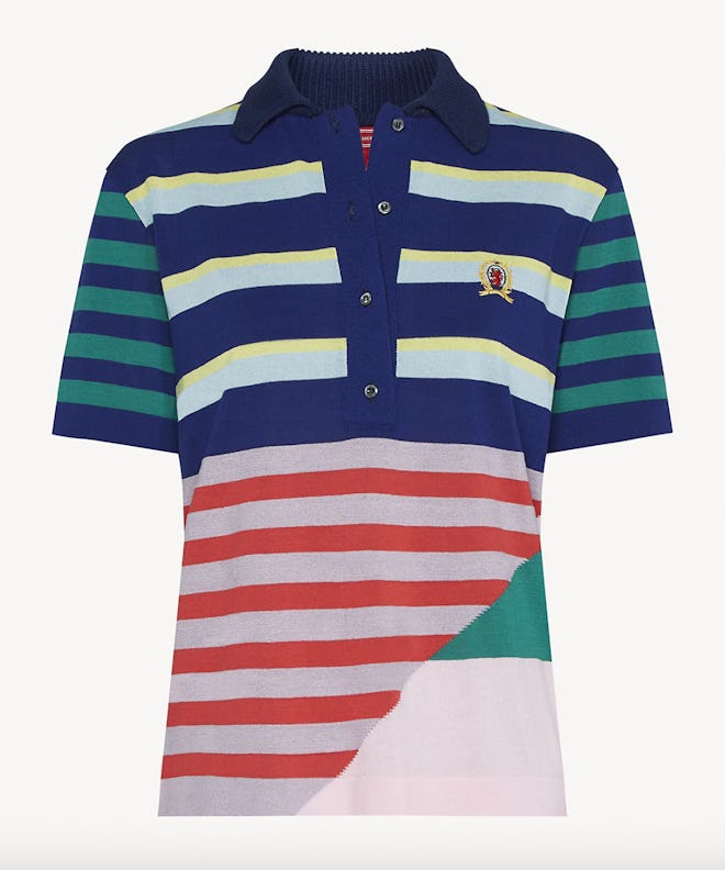 Stripe Knitted Polo Shirt