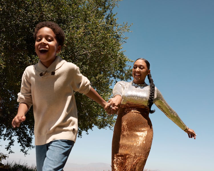 Tia Mowry and her son Cree in Romper's Holiday Issue 2019.