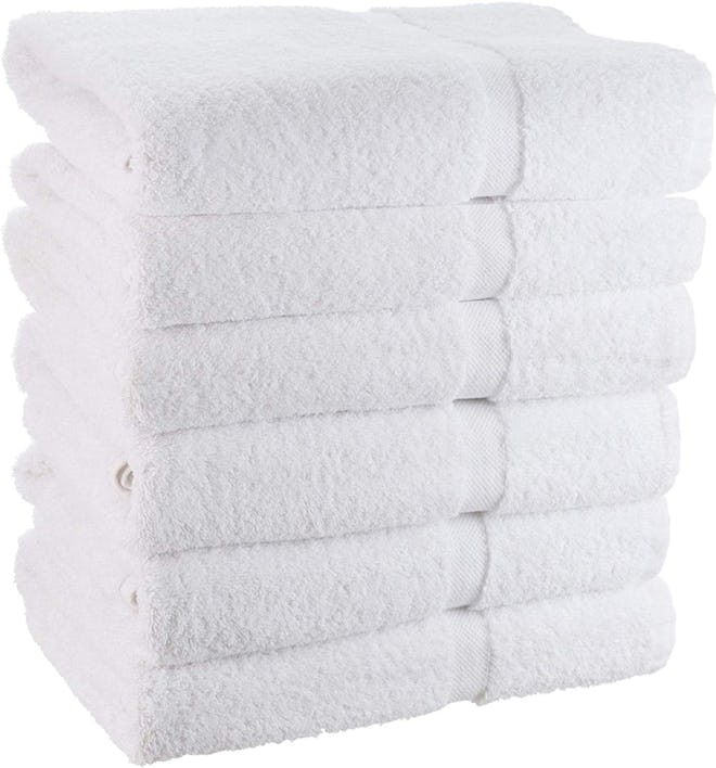 White Classic Cotton Bath Towels (Set Of 6)