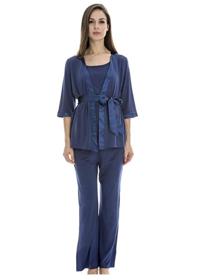Bearsland Maternity Women's 3-Piece Soft Nursing Pajamas Set
